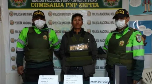 Puno. Álvaro Calisaya Pacco fue detenido por la Policía tras crimen perpetrado en Zepita. Foto: PNP