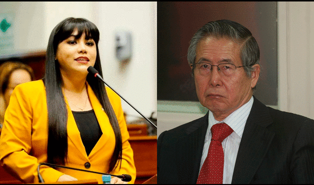 Vivian Olivos no quiso reconocer que Alberto Fujimori huyó del Perú por difusión de los 'vladivideos'. Foto: composición LR/Congreso/Andina