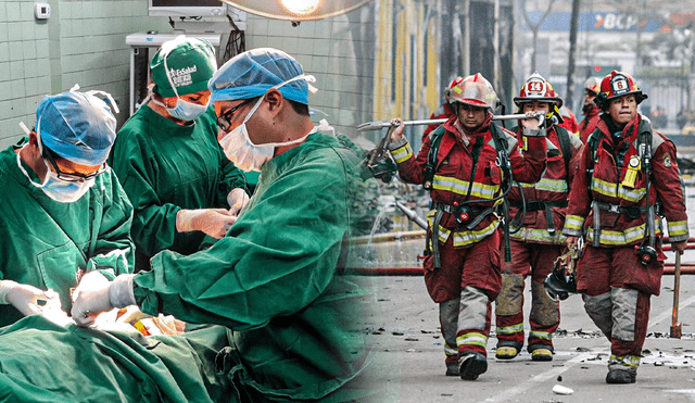 Periodistas, médicos, enfermeras, agentes de seguridad, bomberos, entre otros, laborarán este sábado 6 de agosto, independientemente de ser un Feriado Nacional. Foto: composición Jasmin Ceras/Andina