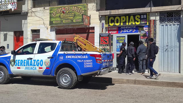 El atraco se produjo en un establecimiento ubicado en el Jirón Inca Garcilaso, frente al parque El Cholo. Foto: Cortesía de Juliaca al Día