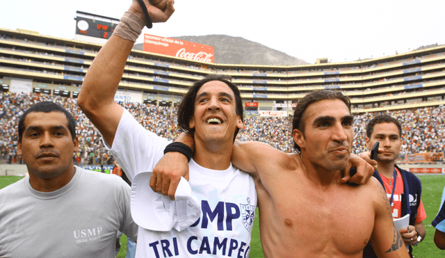 Germán Alemanno celebrando el título nacional 2010 obtenido con San Martín. Foto: GLR