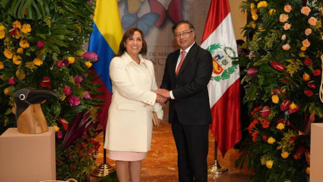 Dina Boluarte y Gustavo Petro sostuvieron reunión en Colombia. Foto: Twitter Dina Boluarte