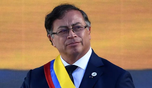 Gustavo Petro juró como nuevo presidente de Colombia en la Plaza Bolívar, en Bogotá, el 7 de agosto de 2022. Foto: AFP