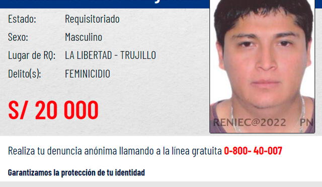 Pedro Tacanga se encuentra prófugo desde el último 22 de mayo. Foto: Ministerio del Interior