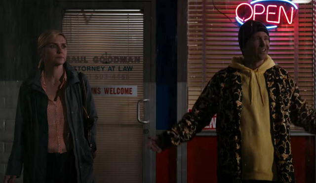 El episodio 12 de la sexta temporada de "Better call Saul" reunió a Rhea Seehorn y  Aaron Paul en sus papeles de Kim Wexler y Jesse Pinkman. Foto: captura de Netflix