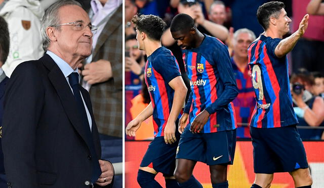 Florentino Pérez consideró que la recuperación del FC Barcelona sería una noticia positiva para el fútbol español. Foto: composición/EFE