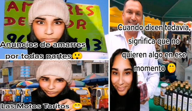 Las motos toritos, los anuncios de amarre, los tipos de papas y otros, son algunas de las cosas que nombró la joven venezolana. Foto: composición LR/TikTok/@mulata0389