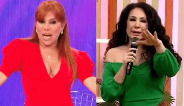 Magaly Medina no toleró el reclamo de Janet Barboza. Foto: composición LR/capturas de América TV/ATV
