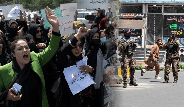 Los derechos de las mujeres han sido restringidos en Afganistán tras la llegada de los Talibanes. Foto: composición LR/AFP
