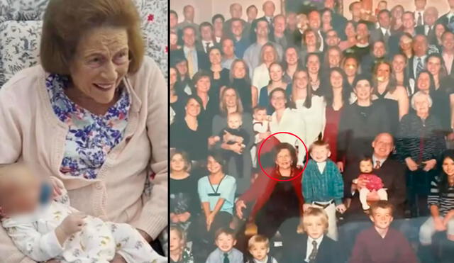 Peggy, como también le gusta que la llamen, está rodeada siempre de sus seres queridos: 11 hijos, 56 nietos y, ahora, 100 bisnietos. Foto: captura de video/NBC 10