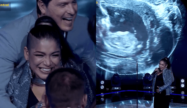 Carmen Castro reveló que su bebé será un nió ocasionando que todo el set de "La voz" se emocione hasta las lágrimas. Foto: captura de Latina TV