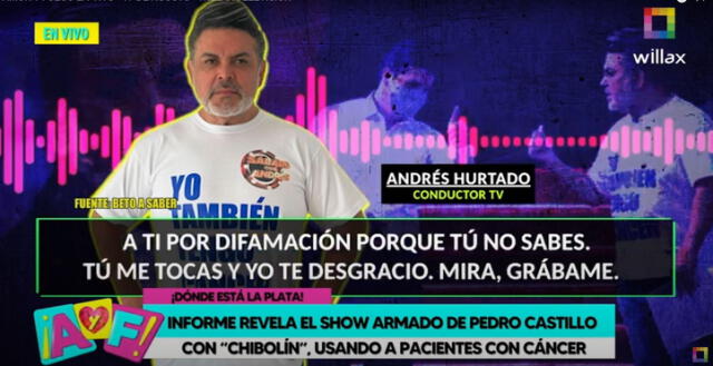 Andrés Hurtado: envuelto en polémica por proyecto a favor de los pacientes con cáncer que acordó con el presidente Pedro Castillo. Foto: captura de Willax TV