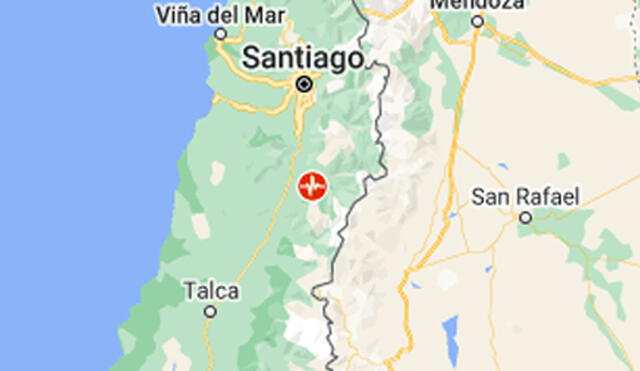 Temblor hoy, miércoles 17 de agosto, en Rancagua, al sur de Chile. Foto: captura Google
