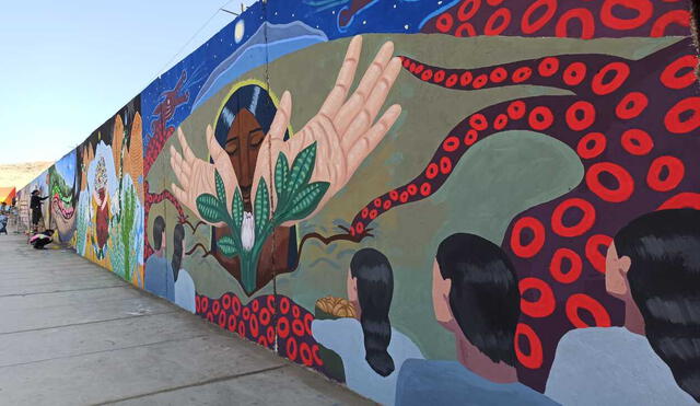 Con el fin de reducir los índices de violencia en el distrito La Esperanza, en La Libertad, se pintaron más de 30 murales en el sector Primavera II. Foto: URPi/LR-Norte