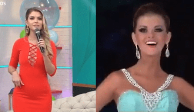 Brunella Horna participó del Miss Perú 2014 como Miss San Martín. Foto: captura de América TV/YouTube/ Apoyo Perú Reinas