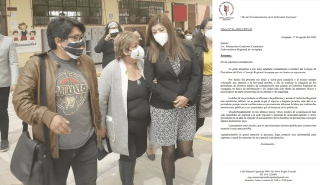 Colegio de Periodistas del Perú envía misiva a la gobernadora Kimmerlee Gutiérrez. Foto: composición LR/La República