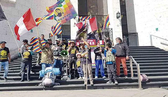 Marcha. En Arequipa los etnocaceristas y seguidores de Antauro Humala anunciaron que inscribirán partido político. Foto: La República