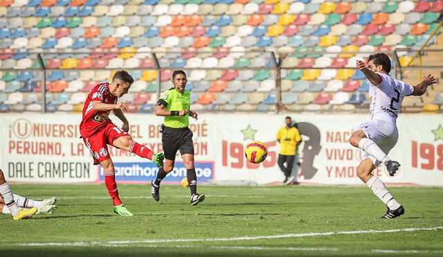 Sporting Cristal vs. San Martín: ambas escuadras se fueron al descanso con el marcador empatado. Foto: Liga de Fútbol Profesional