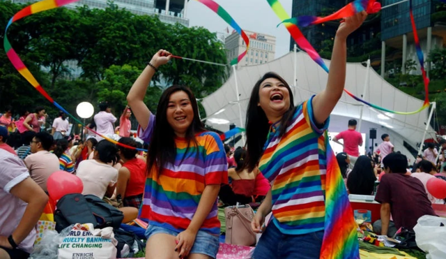 Imágenes del Pink Dot, evento anual en apoyo de los derechos LGBT+  que se celeró en Hong Lim Park el 2019. Foto: Global News Network