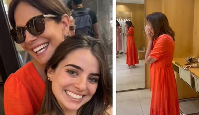 Karina Calmet y su Naelah Giha visitaron la tienda de Pronovias en Madrid. Foto: composición LR/capturas de TikTok/Naelah Giha