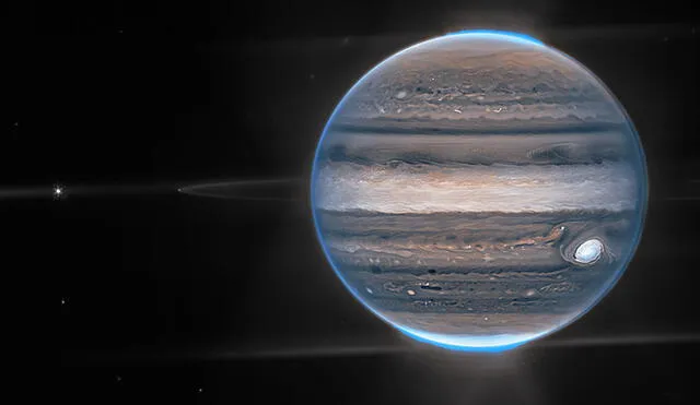 Nueva imagen de Júpiter captada por el James Webb muestra sus anillos, auroras y otros aspectos. Foto: NASA