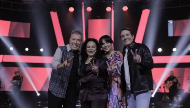 Los jurados de "La voz senior" mostraron su talento en el canto. Foto: captura de Latina