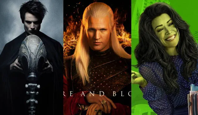 "House of the dragon", "The Sandman" y "She-Hulk" estrenaron en sus respectivas plataformas de streaming este mes de agosto. Foto: composición/Netflix/HBO Max/Disney+
