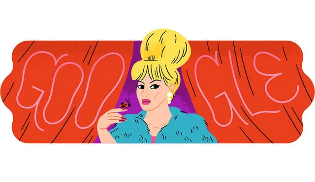 Más conocida como Coccinelle, el doodle de este 23 de agosto fue dedicado a la cantante, animadora y activista LGBTQ+, Jacqueline Charlotte Dufresnoy. Foto: Google