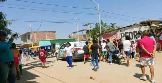 Según testigos, el delincuente llevaba casco por lo que no se pudo reconocer  su identidad. Foto: Sullana Noticias