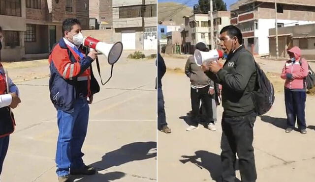 Dirigentes increparon a intendente y le indicaron que visita a obras debe ser con su acompañamiento. Foto: captura de Sur Noticias Perú