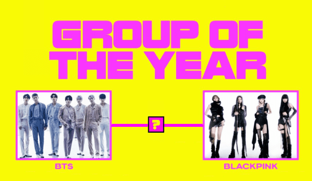 En los MTV VMAs del año pasado, BTS y BLACKPINK también se midieron en final del grupo del año. Foto. composición LR/MTV