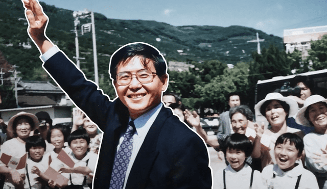 Alberto Fujimori, quien fue elegido presidente del Perú, visitó Kawachi en 1990. Foto: composición LR/BBC