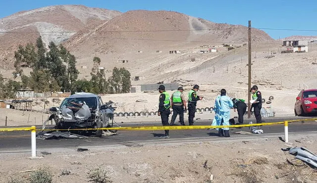 Los fallecidos iban en el automóvil de placa V9S-414. Foto: URPI/Alexis Choque