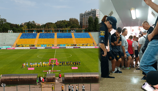 El partido Rukh Lviv vs. Metalist Kharkiv se vio interrumpido por las sirenas de ataque aéreo por la guerra Ucrania-Rusia. Foto: composición GLR/@Buckarobanza