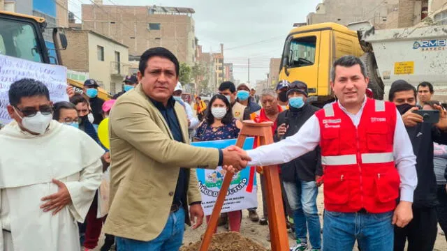 Primera piedra de reconstrucción de la av. Balta en José Leonardo Ortiz. Foto: ARCC