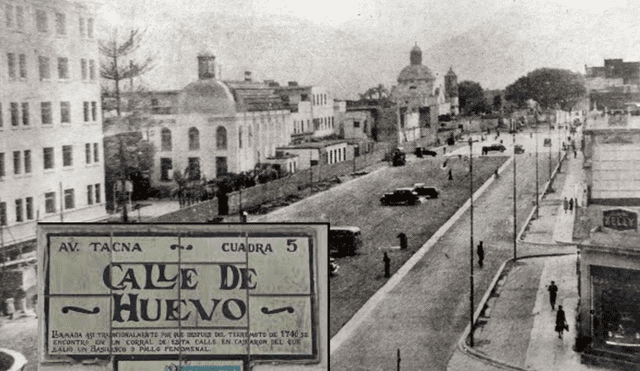 La calle del Huevo estuvo ubicada en lo que hoy es la cuadra 5 de la avenida Tacna. Foto: composición LR/Lima una Historia/Lima la Única