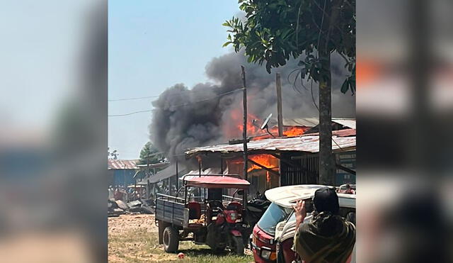 El tramo desde el kilómetro 108 hasta el 110 de la carretera Interoceánica, en la zona La Pampa, continúa bloqueado por los manifestantes, quienes denunciaron que no hay fluido eléctrico. Foto: La República