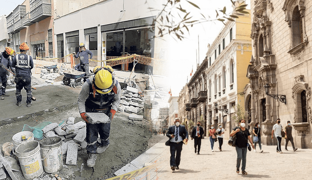 Obras. La meta es peatonalizar 41 cuadras en el Centro de Lima. Foto: composición Fabrizio Oviedo/Andina/Municipalidad de Lima