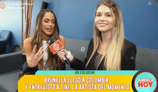 Brunella Horna se emocionó al saber que tiene los mismos hobbies que Tini. Foto: captura de América TV