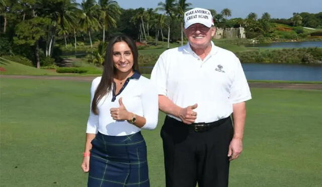 Inna Yashchyshyn, de 33 años, posa junto con Donald Trump en un campo de golf. Es acusada de estafadora luego de hacerse pasar por miembro de la familia de banqueros Rothschild. Foto: OCCRP/Pittsburgh Post-Gazette