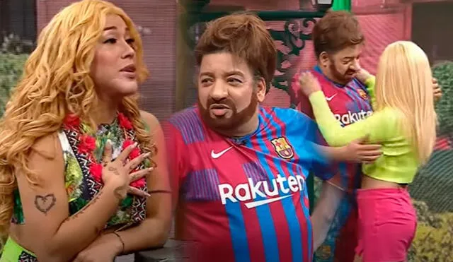 "JB en ATV" parodió la polémica entre Shakira, Gerard Piqué y su nueva pareja Clara Chía Mari. Foto: captura/ATV