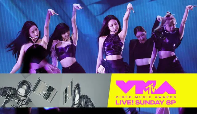 BLACKPINK se presenta con "Pink venom" en los VMAs 2022. Foto: MTV/AFP
