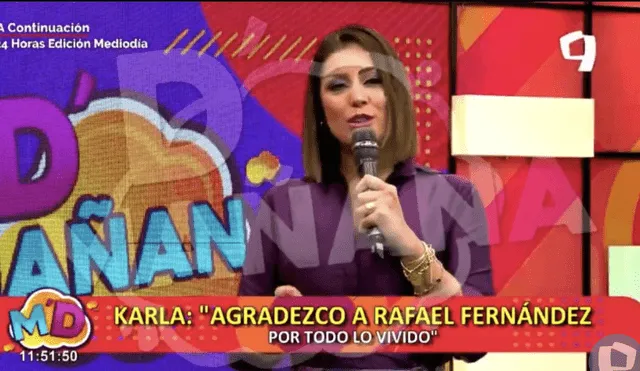 Karla Tarazona esperará a ver qué dira Rafael Fernández en los programas de espectáculos de hoy. Foto: captura de D'mañana