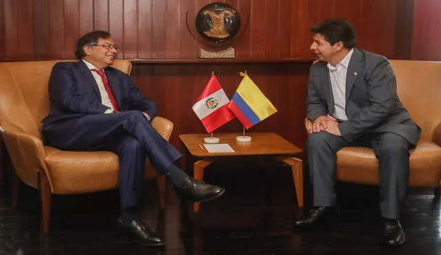 Gustavo Petro se reunió con Pedro Castillo antes de la Cumbre de la CAN realizada en Lima este lunes 29 de agosto. Foto: EFE