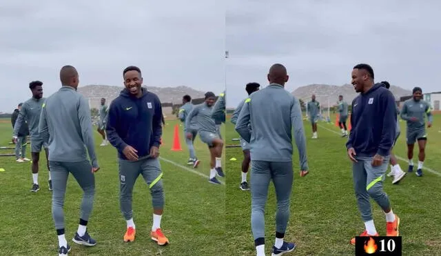 Farfán entrenando con el resto de sus compañeros a pocos días del clásico ante la 'U'. Foto: composición/captura Instagram Alianza Lima