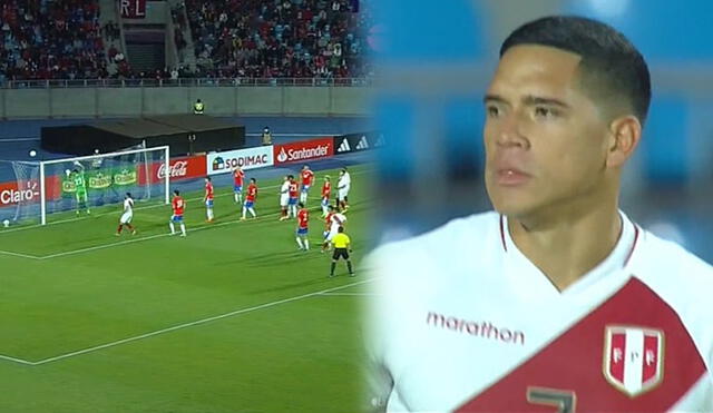 Yuriel Celi disputa como titular este amistoso sub-23 Perú vs. Chile. Foto: composición/captura TNT Sports