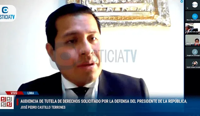 Benji Espinoza, abogado de, Pedro Castillo, solicitó al juez Juan Carlos Checkley ordenar a la Fiscalía cesar una presunta filtración de informaciones reservadas a los medios. Foto: captura/Justicia TV