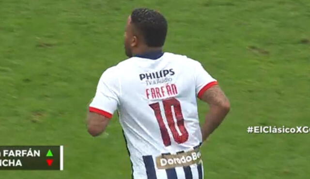 Farfán ingresó en el clásico haciendo su debut en la Liga 1 2022. Foto: captura GolPerú