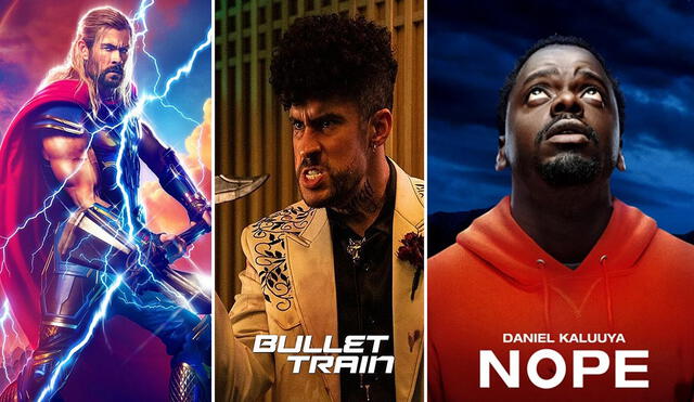 "Thor 4", "Tren bala" y "Nope" son solo algunas de las películas que están en cartelera. Foto: composición LR/Marvel Studios/Sony/IGN