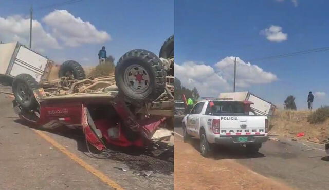 Los vehículos que protagonizaron el accidente quedaron con visibles daños estructurales. Foto: PNP